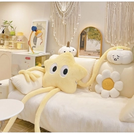 165cm Funny Yellow Star Long Leg Soft Plush Pillow Cushion Cartoon Anime Home Sofa Car Bedroom Cartoon Gift