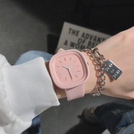 Luxury Pink Watch Women Korean Brand Square Quartz Watches Trendy Ladies PU Leather Life Waterproof Simple Wristwatch Clock