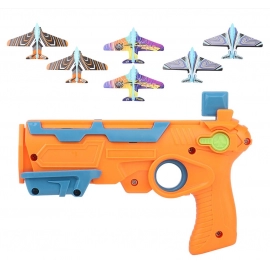 HOT！Airplane Launcher Bubble Catapult With 6 Small Plane Toy Funny Airplane Toys for Kids plane Catapult Gun Shooting Game Gift