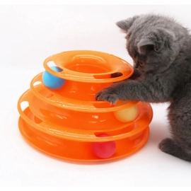 Interactive Tower Cat Toy Turntable Roller Balls Toys for Cats Kitten  Puzzle Track Toy Pets Training Supplies Accessories