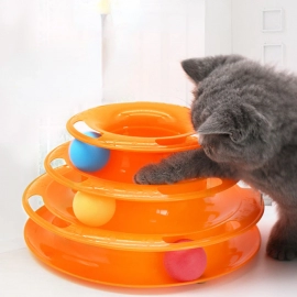 Interactive Tower Cat Toy Turntable Roller Balls Toys for Cats Kitten  Puzzle Track Toy Pets Training Supplies Accessories